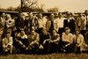 1940s 10x8'' Gelatin Silver Photo - Group on Airfield Posing with Planes V27