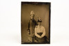 Tintype Photo 2½x3½" - Studio Portrait of 2 Victorian Ladies with Fun Hats V20