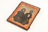 Ruby Ambrotype of Victorian Couple in Half 1/4 Plate Wood Composite Case V27