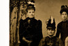 Tintype Photo 2¼x3⅝" - Studio Portrait of 4 Victorian Ladies in Fine Dress V21