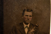 Tintype Photo 2⅜x3¾" - Studio Portrait Gentleman Posing with Violin V28