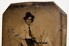 Tintype 2¼x3⅜" - Victorian-era Gentleman and Bicycle Antique Photo V23