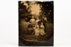 Tintype 4¼x5½" - Beautiful Outdoor Group Portrait Victorian Antique Photo V25