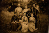 Tintype 4¼x5½" - Beautiful Outdoor Group Portrait Victorian Antique Photo V25