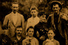 Tintype 4¼x5½" - Beautiful Outdoor Group Portrait Victorian Antique Photo V25