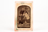 Tintype 2x3¼" - 2 Gentleman and Lady Posing Victorian Antique Photo V29