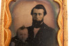Ambrotype Photo 1/9 Plate Bearded Victorian Gentleman Holding a Baby V25
