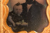 Ambrotype Photo 1/9 Plate Bearded Victorian Gentleman Holding a Baby V25