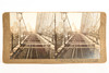 1902 C.L. Wasson Stereoview Photo 7x3½" - Brooklyn Bridge Cable Road NYC V29