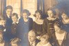 1921 10x8½'' Sepia Tone Photo - Family Portrait Lets All Read The Same Book V23