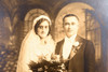1920s Silver Gelatin Print 7x10½'' - Wedding Photo Art Deco Cardboard Frame V21