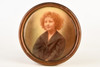 Early 1900s Round Celluloid Photo Frame 6½" - Portrait of Victorian Lady V27