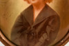 Early 1900s Round Celluloid Photo Frame 6½" - Portrait of Victorian Lady V27