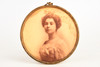 Early 1900s Round Celluloid Photo Frame 6" - Portrait of Victorian Lady V26