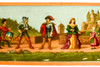 Late 1800s Magic Lantern Slide - 9⅜x3⅛" - Medieval-Style Parade Procession V25