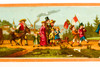 Late 1800s Magic Lantern Slide - 9⅜x3⅛ - Harvest Festival Village Procession V28