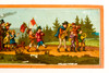 Late 1800s Magic Lantern Slide - 9⅜x3⅛ - Harvest Festival Village Procession V28