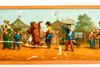 Late 1800s Magic Lantern Slide - 9⅜x3⅛" - Circus Scene with Dancing Bear V21