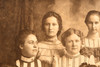 1890s Mounted Albumen Print 7¼x5¼'' - Group Portrait of 9 Victorian Ladies V21