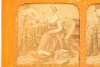 Victorian-era Artist Drawing - 1860s French Tissue Stereo View Card - 6¾x3¼" V29