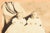 Early 1900s Mounted Silver Gelatin Print 6x9'' - Hidden Mother with Twins V25
