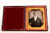 1840s Daguerreotype Photo Victorian Gentleman with Hallmark - 1/6 Plate Case V25