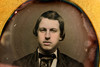1850s Daguerreotype Photo Gentleman in 1/6 Plate Case By G.M. Howe Maine V28