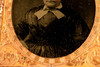 Tintype Photo of Victorian Lady 1/6 Plate with Ornate Brass Mat NO CASE V22