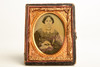 Ambrotype Photo of Young Lady in Half a 1/9 Plate Case Hand Toned Gold V24