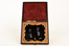 Ruby Ambrotype of Two Victorian Gentleman in 1/6 Plate Wood Composite Case V24