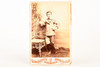 1890s Cabinet Card 4¼x6½'' Albumen Photo Young Boy in Military-Inspired Suit V21