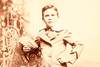 1890s Cabinet Card 4¼x6½'' Albumen Photo Young Boy in Military-Inspired Suit V21