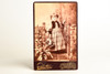 1890s Cabinet Card 4¼x6½'' Photo - Young Lady with Studio Props & Flowers V28