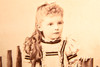 1880s Cabinet Card 4¼x6½'' Albumen Photo - Young Lady with Studio Props V27