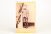1880s Cabinet Card 4¼x6½'' Albumen Photo - Young Boy In Patterned Suit V26