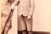 1880s Cabinet Card 4¼x6½'' Albumen Photo - Young Boy In Patterned Suit V26