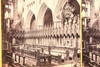 1860 Stereoview Photo 6¾x3¼" Exeter Cathedral Choir Stalls Devon, England V21