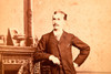 1870s Cabinet Card 4¼x6½ Photo - Gentleman Posing in Ornate Studio Setting V29