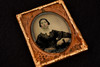 Ambrotype of Victorian Lady with Hand Toning in Half 1/6 Plate Case V20