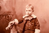 1890s Cabinet Card 4¼x6½ Photo - Victorian Boy in Dress Stylized Studio Setting