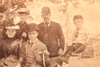 1891 Mounted Albumen Photo 5¼x4¼'' - Outdoor Family Portrait on Hammock V28