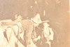 1890s Albumen Photo 6x5'' - Double Exposure Man Riding Man Wearing Saddle V22