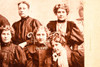 Late 1800s Paris Panel 9¾x6¾'' Albumen Photo - Portrait of 11 Women & 1 Man V26