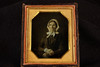 Early Daguerreotype Photo Victorian Woman in Bonnet Antique 1/6 Plate Case V26