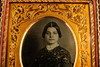 Daguerreotype 1/6th Plate Elegant Young Woman in Floral Vignette Mat Case V24