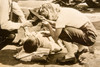 Chicago Injured Motorcyclist Receiving Aid at Crash Scene 1947 AP Wire Photo V33