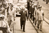 President Truman Walks With WWI Veterans Kansas City 1947 AP Wirephoto V31