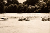 1947 AP Wirephoto Dallas Texas Flood Marooned Automobiles Hurricane Rain V39