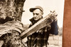 Vienna Ohio Tornado Damage Tree Impaled by Porch Post 1947 AP Wirephoto V36