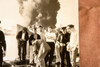 Wilmington CA Tanker Explosion Victim Recovery Harbor 1947 AP Wire Photo V37